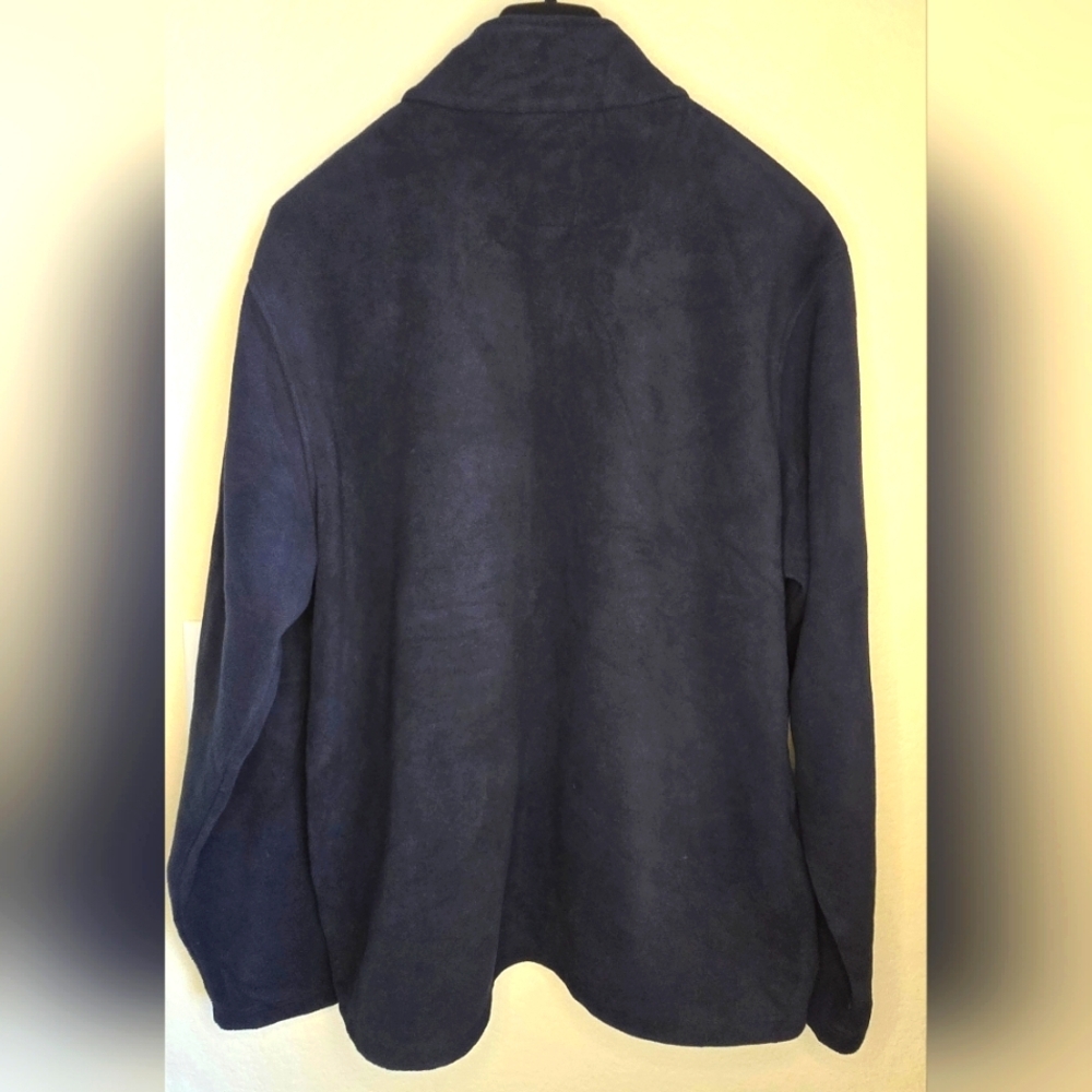 NFL Chicago Bears Navy Blue Fleece Jacket With Plaid Interior Size XL in EUC - Picture 2 of 7